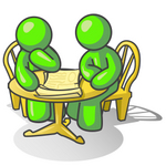 Clip Art Graphic of a Lime Green Guy Character